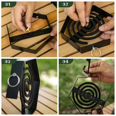 Hanging Mosquito Coil Holder Heat-Resistant Outdoor Camping & Hiking Portable