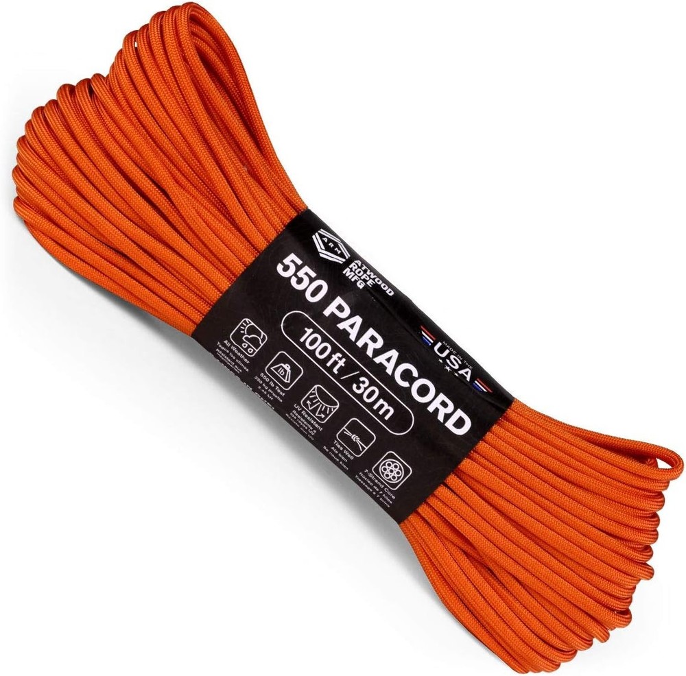550 Paracord 100 Feet 7-Strand Core Nylon Parachute Cord Outside Survival Gear