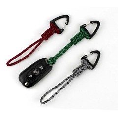 Paracord Lanyard Survival Keychain Carabiner Triangle Buckle Strap Braided Cord