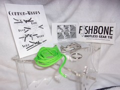 Fish Bone Knotless Rope Tie – Piranha – SEALED NEW IN PACKAGE fluorescent green