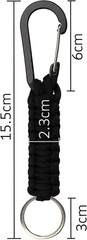 BRAVESHINE Keychain Hook with Paracord Strap 2 Pack Green Metal Key Ring Cara…