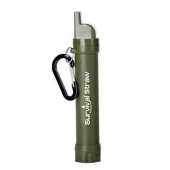 5-in-1 Military Grade Water Filter w/Whistle, Compass, Signal Mirror