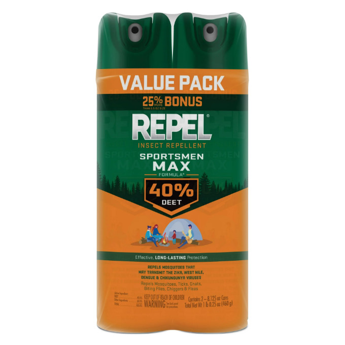 Repel Insect Repellent Sportsmen Max Formula 40% DEET Aerosol Value Pack -2 Cans
