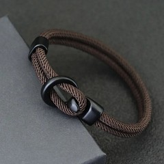 Fashion Men Paracord Rope Bracelet 2 Layer Outdoor Camping Survival Gift for Him