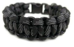 Paracord Bracelet 550 Black Tactical 3/8″ Buckle (Touch of Grey) Hand Made
