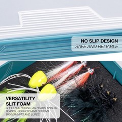 SF 2Packs Fishing Tackle Box Tray 3600 9.6″L x 7.3″W x 3.2″H, Peacock Blue