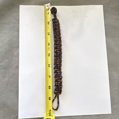 Black & Orange Adjustable Nylon Paracord Bracelet 9.5 in for Camping Hiking