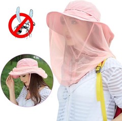 Head Net Hat Safari Sun Hat with Veil Mesh Protection Hand Wash Only