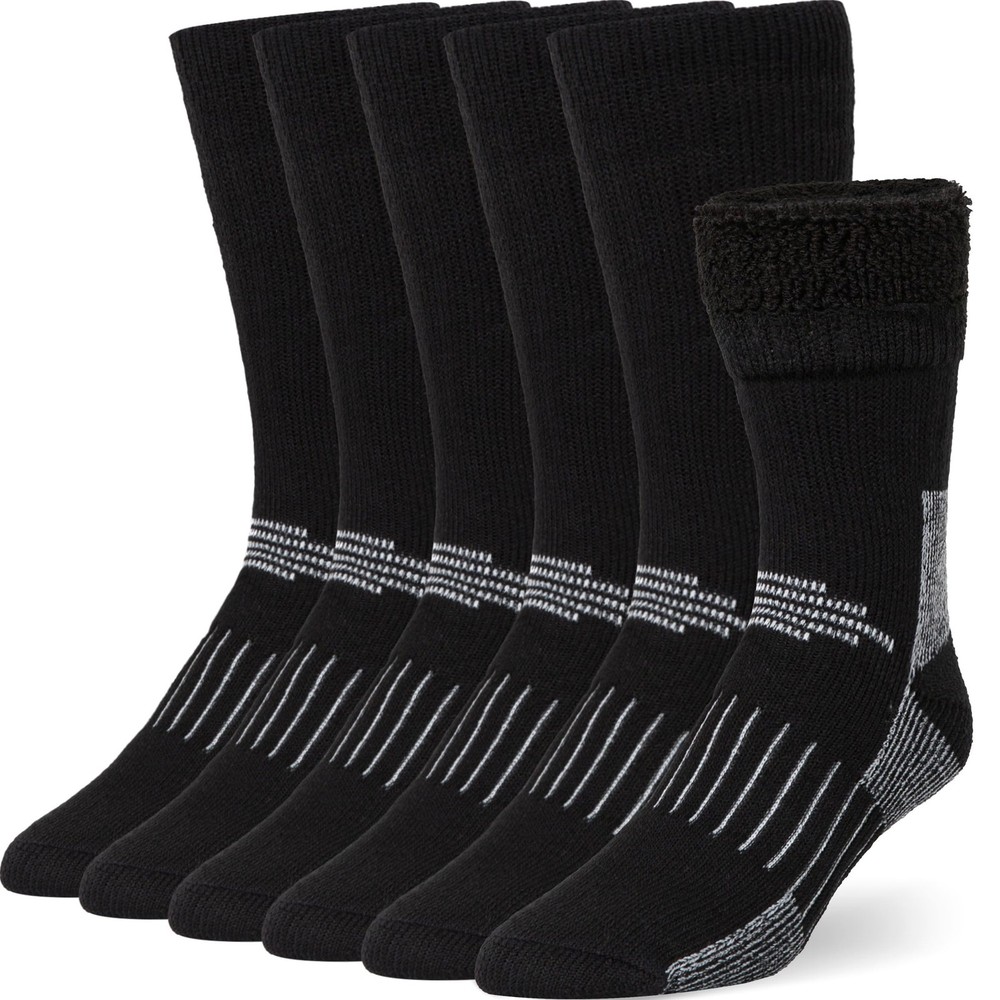 Buttons & Pleats Premium Merino Wool Hiking Medium-Large, A54-black (3 Pairs)