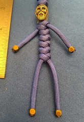 paracord keychain. bag, purse, backpack, jacket zipper pull. Holy Grail Knight
