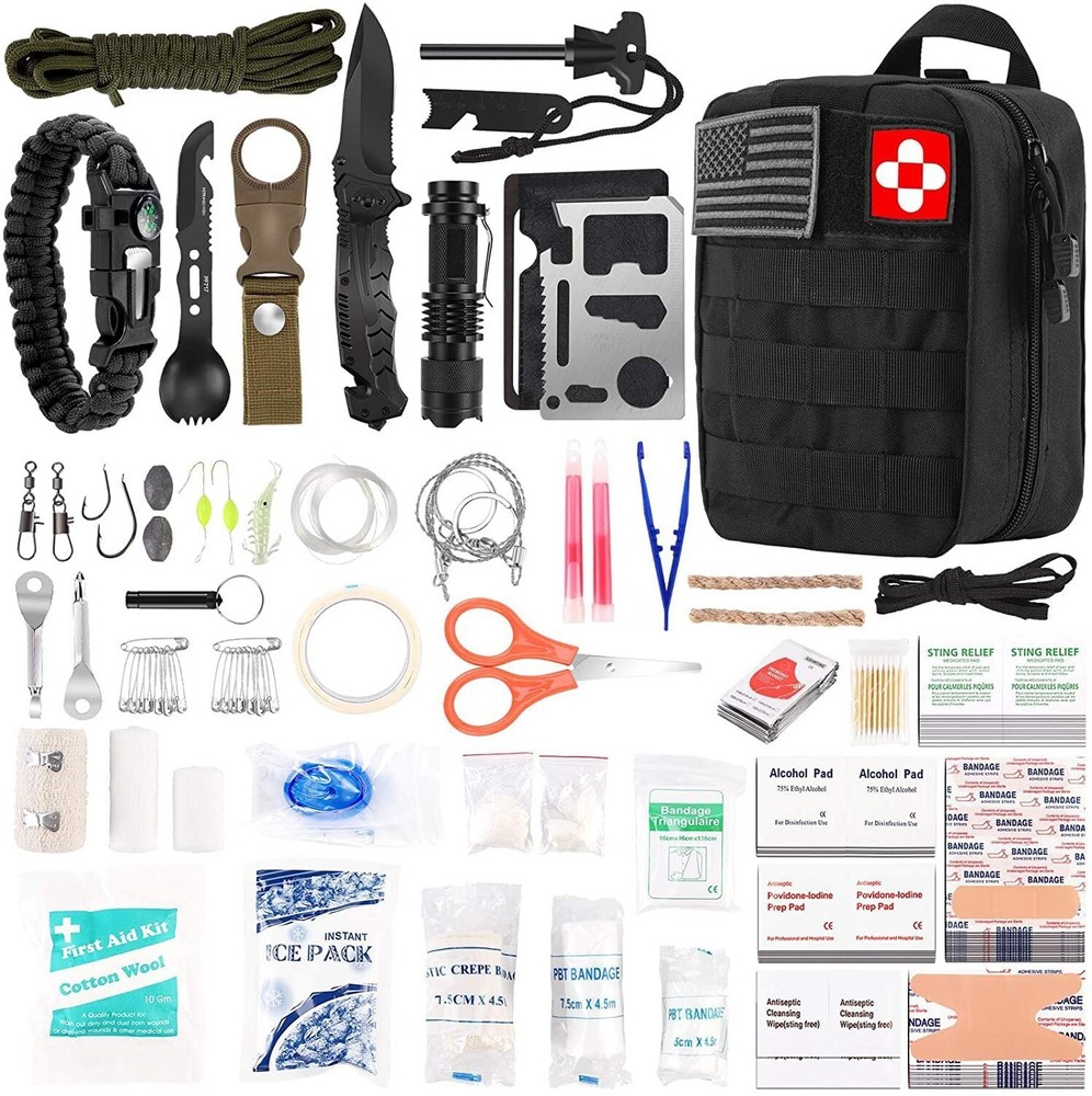 216 Pcs Survival First Aid Kits, Professional Survival Gear Equipment Tools F…