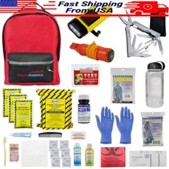 33 Pcs 72 Hour Deluxe Emergency Kit First Aid Survival Blanket Water Food Go-Bag