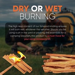 Fatwood Fire Starter Sticks 10 lb – 100% Natural, Resin-Rich Kindling for Fir…
