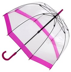 Fulton Bird Cage Umbrella, Pink Rim, Pink Rim, Walking Length, Single