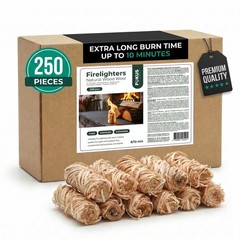 Horeca Natural Wood Wool Firelighters – 250 Pcs – Eco-Friendly Fire Starters …