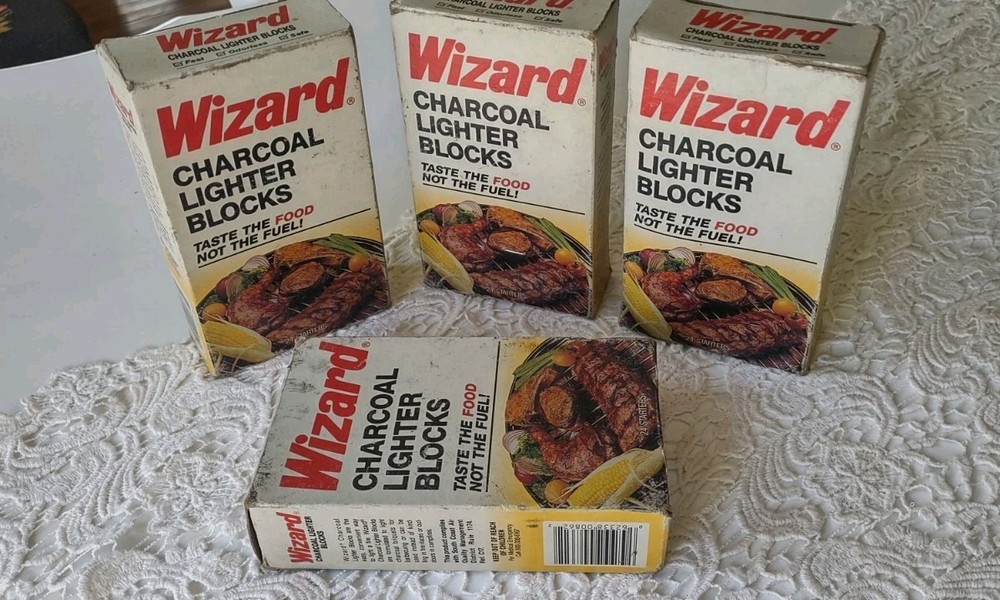 Vintage Wizard Charcoal Lighter Briquets Blocks BBQ Chimney Starter