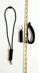 Paracord Thin Blue Line Bracelet/Keychain/Lanyard/MadMaxGift Set/Made in USA
