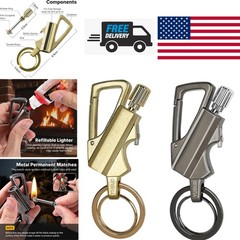 2 Pack Permanent Match Lighter with Multitool Keychain for Outdoor Survival