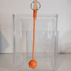 Orange 7″ Braided Nylon Paracord Monkey Fist Knot Keychain Lanyard 1pk (B3)