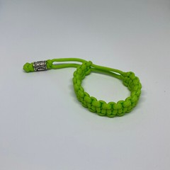 Paracord bracelet. Adjustable size. Fluorescent green. Made in US.