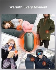 Hand Warmers Rechargeable, Electric Hand Warmers 2 Pack with Smart Chips Green