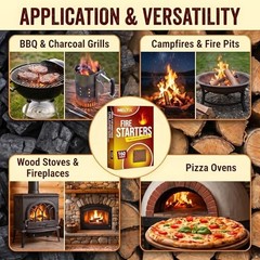 XLarge Fire Starter Cubes 160pc Long-Lasting for Kindling Charcoal Fireplace