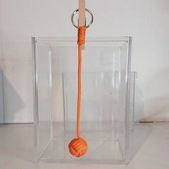 Orange 7″ Braided Nylon Paracord Monkey Fist Knot Keychain Lanyard 1pk (B3)