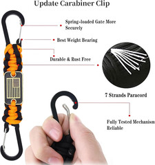 2 Pcs Heavy Duty Paracord Lanyard Keychain, Braided Parachute Rope Necklace Keyc