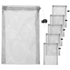 TIXIPEM 6 x 8 in Small Mesh Laundry Bags with Drawstring [6PCS] – Gray