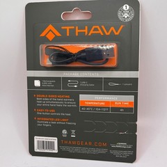 THAW 2K Rechargeable Hand Warmer Unisex OS Black NEW Double Sided Heat LED READ