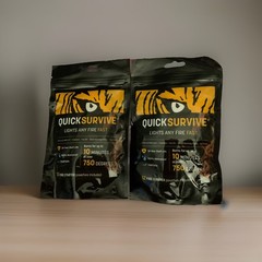 QuickSurvive Fire Starter 12 Pack Food Safe 100% Waterproof 30 Year Shelf Life