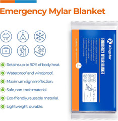 K Kingstar Emergency Blanket 75 Pack, 84″ L x 52″ W, Bulk Supply for Homeless Ou