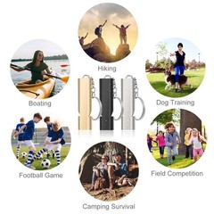 2 Pack 120db Emergency Whistles with Key Ring for Outdoor Hiking Camping