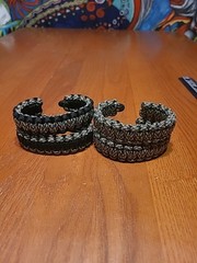 7 Inch Paracord Bracelet With Copper Wire Core – 4 Pack – Camo/Black