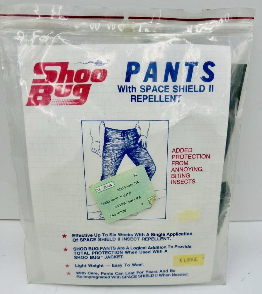 New Shoo Bug Insect Protective Mesh Pants Olive Green Large XL NOS