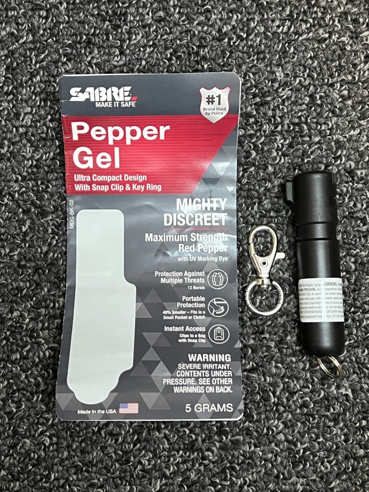 2X Sabre Mighty Discreet Red Pepper Gel Spray UV Marking Twist-Top Safety