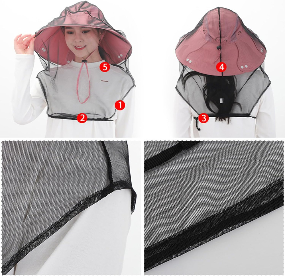 Mosquito Head Net with Chest Straps Ultra Large Face Netting Covers Over Hats…