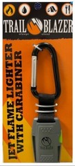 Windproof Jet Flame Torch Lighter Carabiner D Clip Survival Fire BOB Emergency