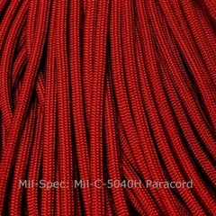 Mil Spec 550 Paracord Red (Type III MIL-C-5040H) Made in USA