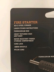 Gerber Bear Grylls Fire Starter Ferrocerium Rod, Striker, Whistle, Lanyard
