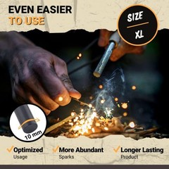 Ferro Rod Fire Starter Kit with Fatwood Tinder Stick – 3/8″ Thick Natural Wood