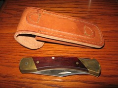 rmk99 Uncle Henry Schrade 8.7″ Folding Knife LB7 USA Wood Handle w/Sheath st135