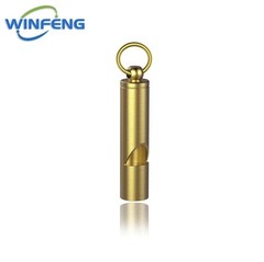 1pc Brass Survival Whistle: High Decibel Emergency Keychain for Outdoor Use