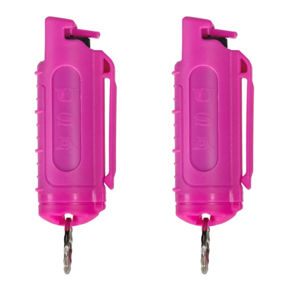 2 PACK Police Magnum pepper spray .50oz hot pink keychain OC defense protection
