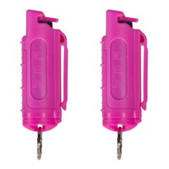 2 PACK Police Magnum pepper spray .50oz hot pink keychain OC defense protection