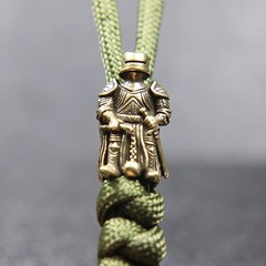 Armor Warrior EDC DIY Knife Beads Lanyard Pendants Vintage Color Brass