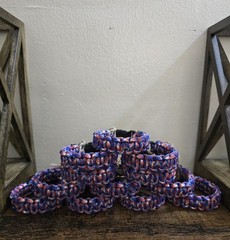 Lot Of 12 Red White And Blue Camo Paracord Bracelets