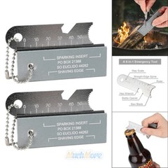 2x Magnesium Flint Fire Starter – 6in1 Survival Firesteel Blocks with Striker