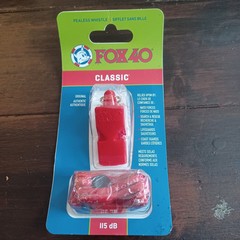 Fox 40 Classic Marine Orange Safety Whistle 115 dB Pealess With Lanyard BinA
