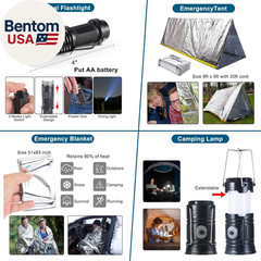 254 in 1 Survival Kit, First Aid Kit Survival for Outdoor Emergencies Includes H